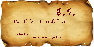 Balázs Izidóra névjegykártya